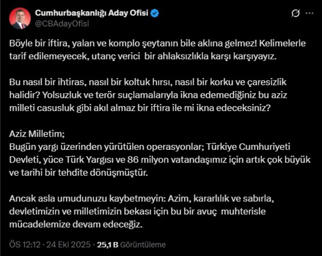 İmamoğlu'na casusluk soruşturması! İlk açıklama geldi: 